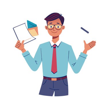 Kağıt kalem ile hokkabazlık yapan bir adam.