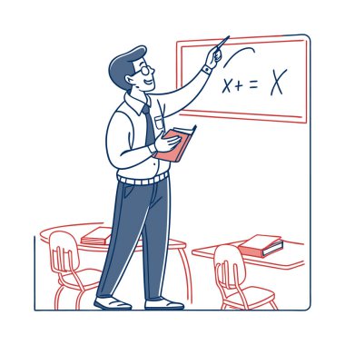 Okulda öğretmen ya da öğrenci.