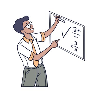 karikatür öğretmeni matematik öğretiyor