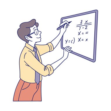 karatahta ile karikatür öğretmeni
