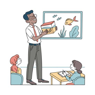 öğretmen ve öğrenci sınıfta