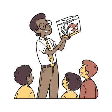 Öğretmen sınıfta çocukla