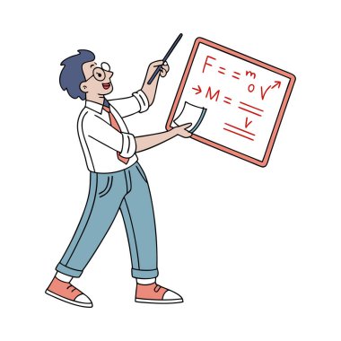 Matematik formüllü bir adam.