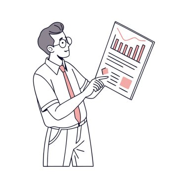 Belge ve istatistiklere sahip iş adamı