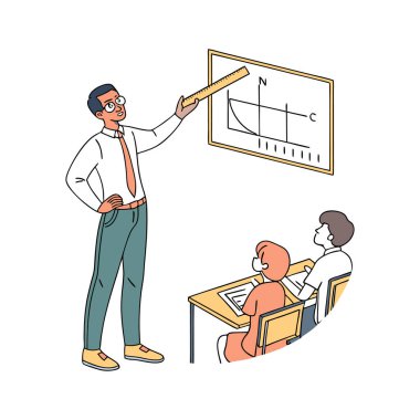 Öğretmen tahtayla sınıfta..