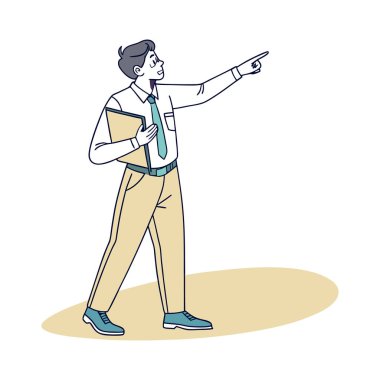 iş adamı işaret parmağı yukarıya