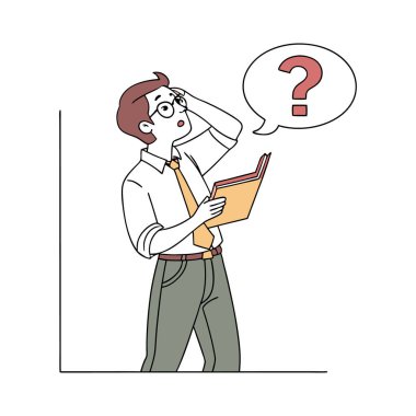 Soru işareti olan iş adamı