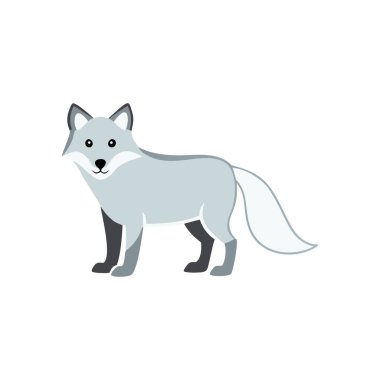 Beyaz köpek ikonu, düz stil.