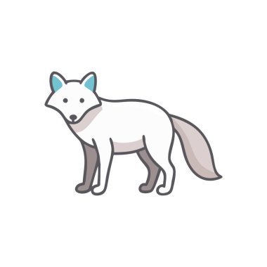 Husky, köpek çizgi film ikonu. Hayvan, doğa ve evcil hayvan teması. Yalnız tasarım. vektör illüstrasyonu