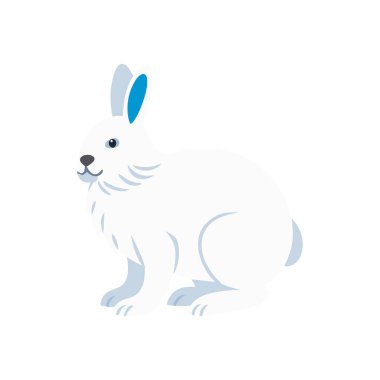Beyaz Tavşan karikatür vektör çizimi