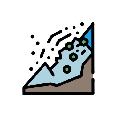 Dağların renk çizgisi simgesi. Dağlı dağ ve dağ. Dağ işareti. Web sayfası, mobil uygulama, tanıtım için web sayfası pictogram.