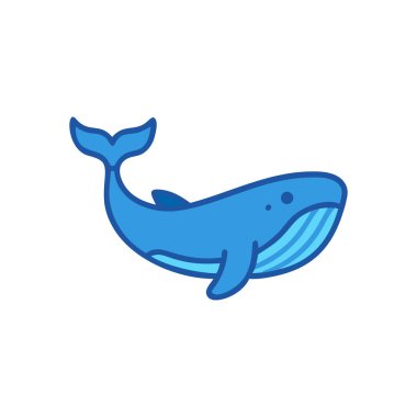 Düz stil balina ikonu. vektör illüstrasyonu