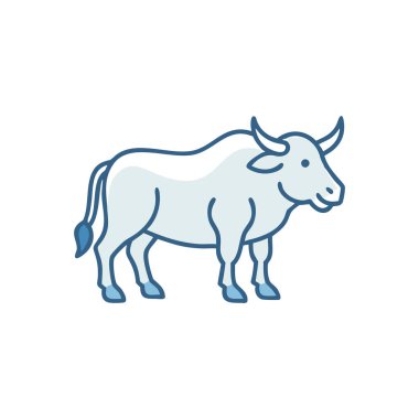 Hayvan bufalo ikon vektörü. İnce çizgi işareti. izole edilmiş sınır sembolü çizimi
