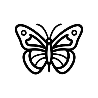 Kelebek çizgi simgesi, konsept illüstrasyon, dış hat sembolü, vektör işareti, doğrusal sembol.