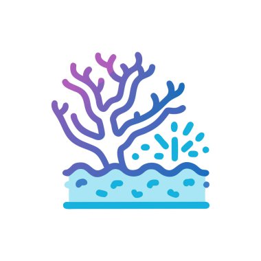 Düz dizayn edilmiş mercan simgesi. vektör illüstrasyonu