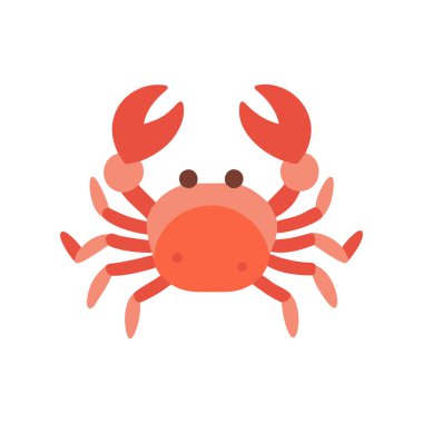 Yengeç düz simgesi, vektör, illüstrasyon