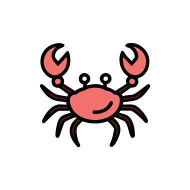 Şeffaf arkaplanda yengeç vektör çizimi. Birinci kalite semboller. konsept ve grafik tasarım için çizgi.