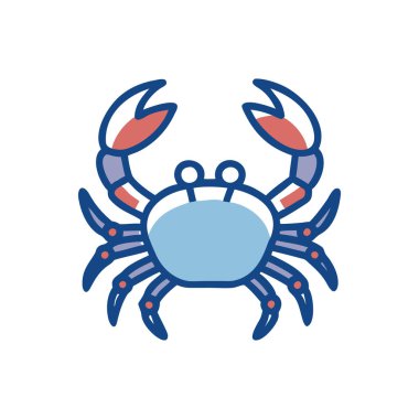 Yengeç vektör simgesi. Yengeç işareti. Web ve mobil uygulama tasarımı sembolü. Web sitesi ve mobil simge, logo, ui beyaz arkaplan üzerinde