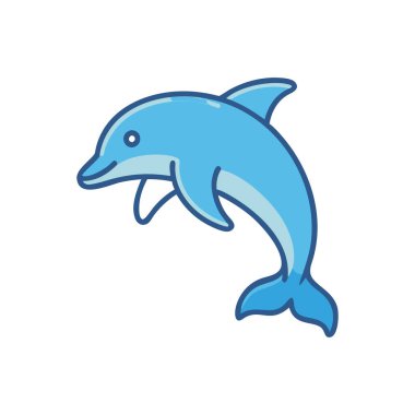 Yunus hayvan çizgi film vektör tasarımı