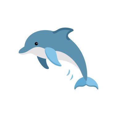 Tatlı yunus simgesi, çizgi film tarzı.