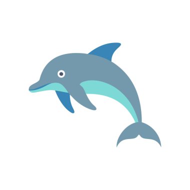 Yunus hayvan deniz ikonu vektörü. Anahat yunus hayvan işareti. izole edilmiş sınır sembolü çizimi