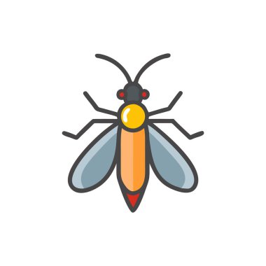 böcek vektörü düz renk simgesi