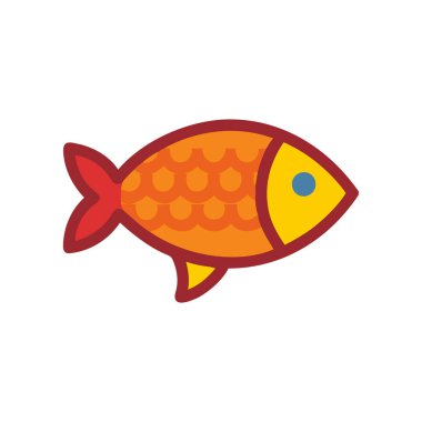 Balık düz simgesi. Vektör çizim