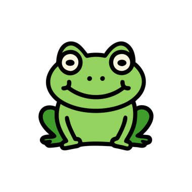 Beyaz arkaplanda kurbağa vektörü illüstrasyonu.