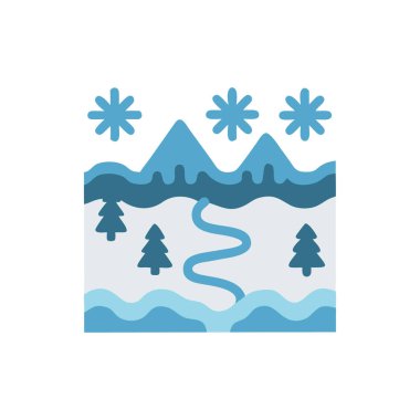 kış manzarası vektör illüstrasyonu.