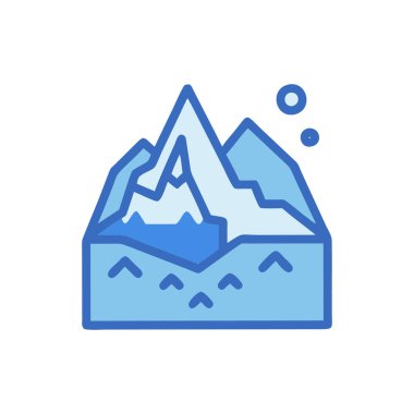 Beyaz arka planda izole edilmiş, modaya uygun düz tarzda bir dağ simgesi. Web tasarımınız için dağ sembolü, logo, logo, uygulama, ui, vektör illüstrasyonu