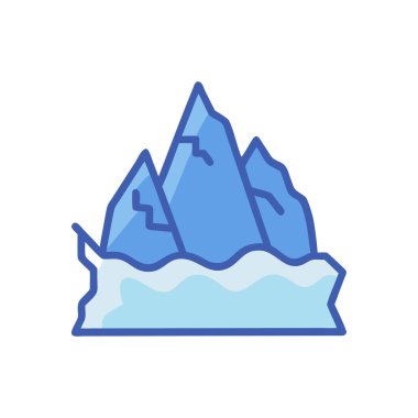 Kar dağları ağ ve tasarım için renk çizgisi vektör simgesi