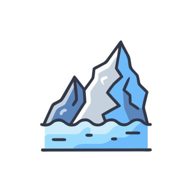 Buzdağı vektör rengi düz illüstrasyon