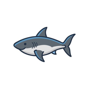 Moda tarzında izole edilmiş köpekbalığı simgesi
