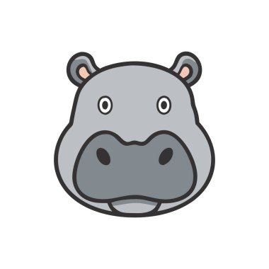 Tatlı su aygırı simgesi, düz stil