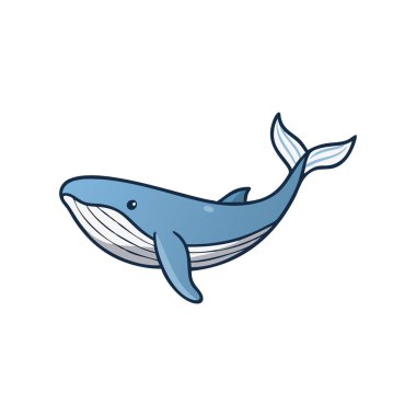 Mavi balina ikonu. Web için mavi balina vektör simgesinin özet çizimi