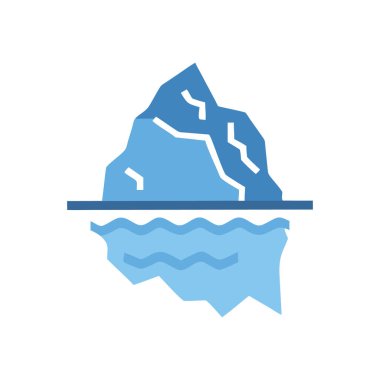 Web ve mobil uygulaması tasarımı, buzdağı logo kavramı için beyaz arka plan üzerinde izole buzdağı simge vektör