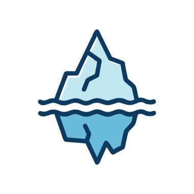 Beyaz arkaplanda dağ simgesi olan dondurma