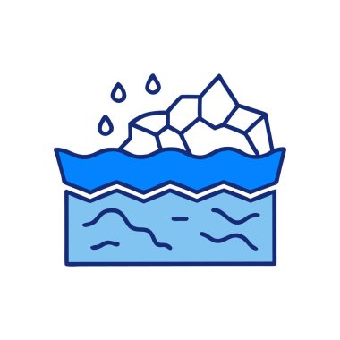Su rengi ikon vektörü. Su işareti. izole edilmiş sembol çizimi