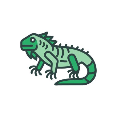 İguana simge vektörü. Web tasarımınız için izole edilmiş sınır işareti