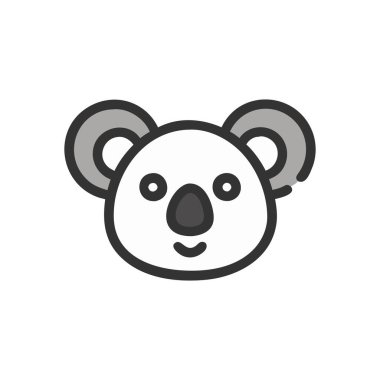 Ağ ve mobil uygulama tasarımınız için beyaz arkaplanda izole edilmiş koala simgesi vektörü, panda logosu konsepti