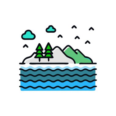 Dağlar ve ağaçlarla kaplı dağ manzarası