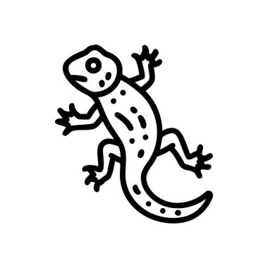 Kertenkele ikon vektörü. İnce çizgi işareti. izole edilmiş sınır sembolü çizimi