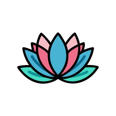 Nilüfer çiçeği ikonu vektör illüstrasyonu