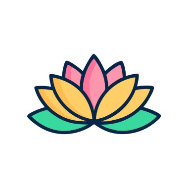 Lotus vektörü düz renk simgesi