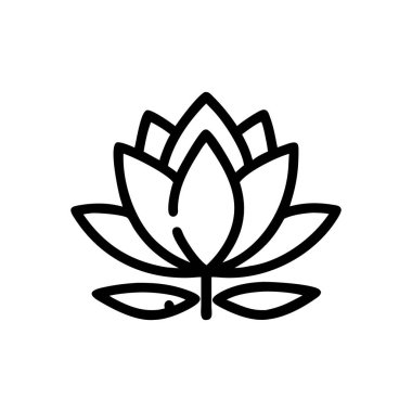 Nilüfer çiçeği ince çizgi simgesi