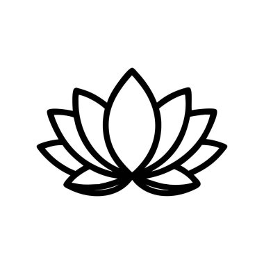 Lotus vektörü ince çizgi simgesi