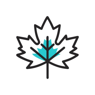 Web ve mobil uygulama tasarımınız için beyaz arkaplanda izole edilmiş sonbahar yaprağı ikonu vektörü, yaprak yaprağı logosu kavramı