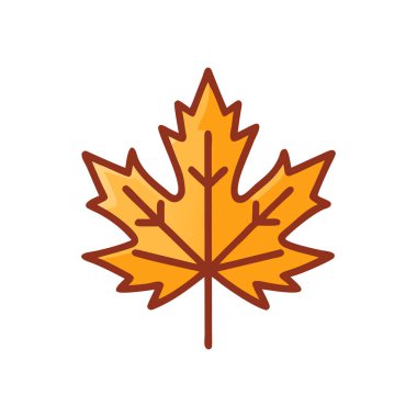 Akçaağaç yaprağı renk ikonu vektörü. Sonbahar yaprağı işareti. izole edilmiş sembol çizimi