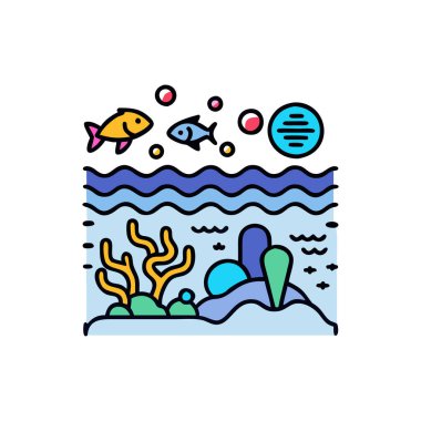 deniz simgesi tasarımı vektör çizimi