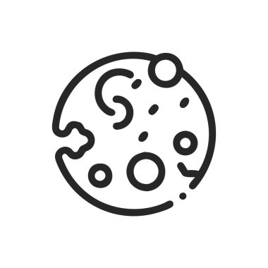 Şeffaf bir arkaplanda ay vektör çizimi. Birinci kalite semboller. Konsept ve grafik tasarım için ince çizgi simgesi.